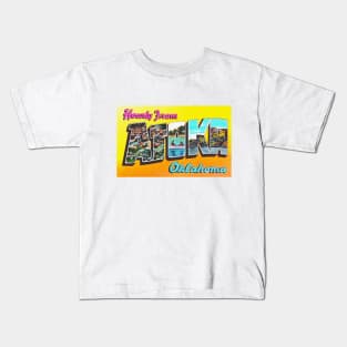 Greetings from Atoka Oklahoma - Vintage Large Letter Postcard Kids T-Shirt